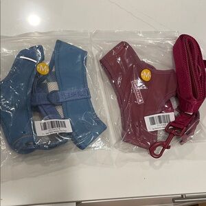2-Frenchie Duo Reversible Harnesses+1 leash set! Brand new, never used. Size Med